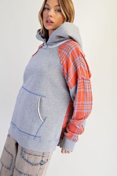 Plaid Mix Hoodie