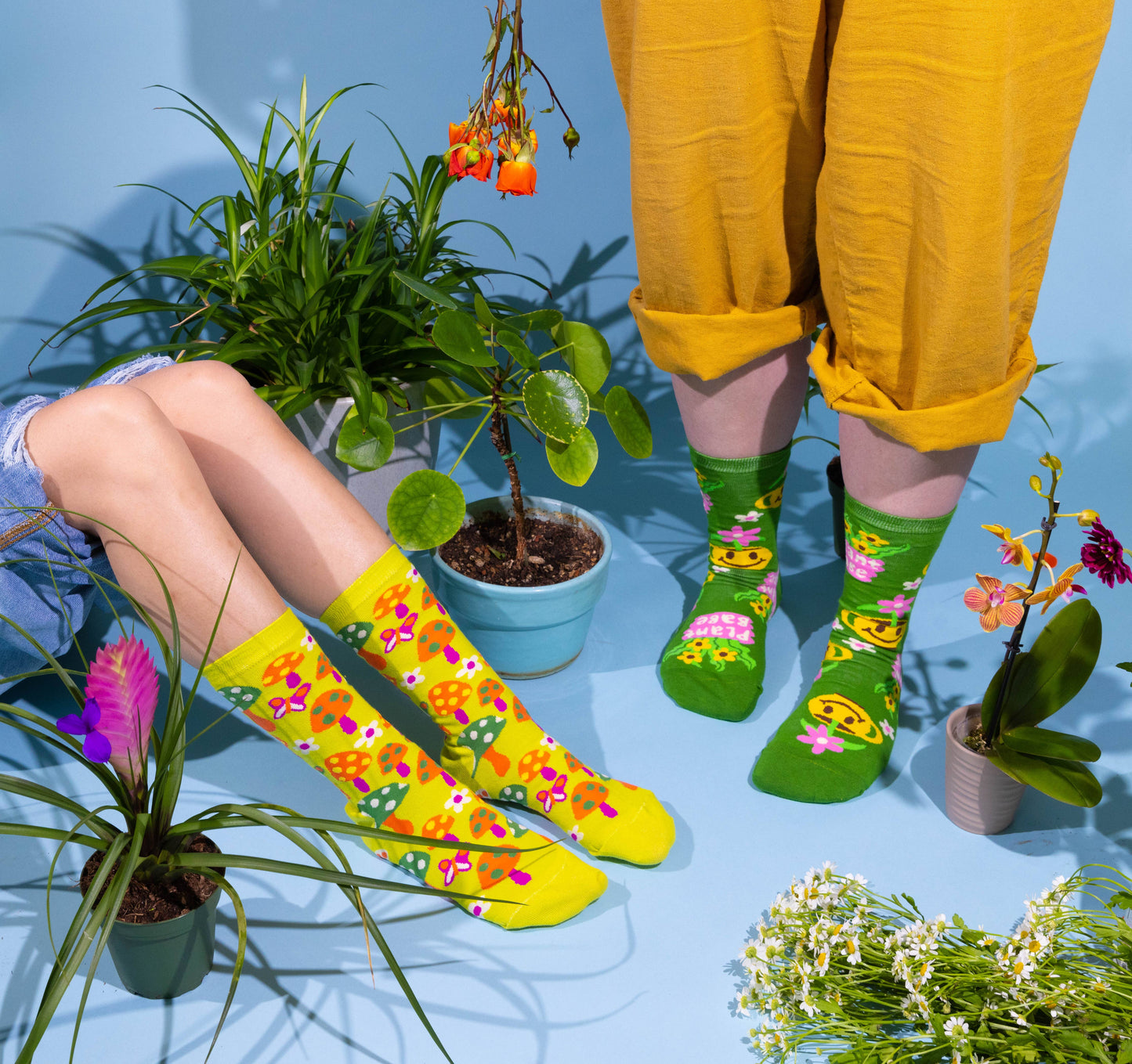 Mushroom Butterfly Socks