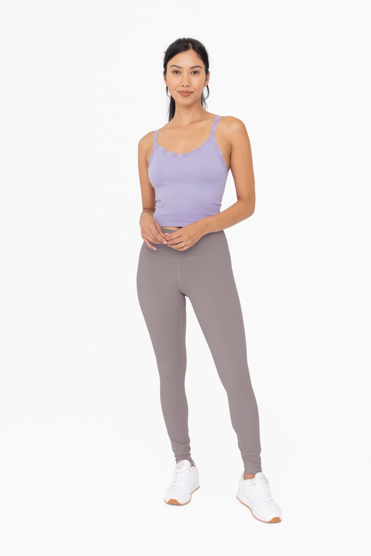 Ribbed Lace Trim Tank Top