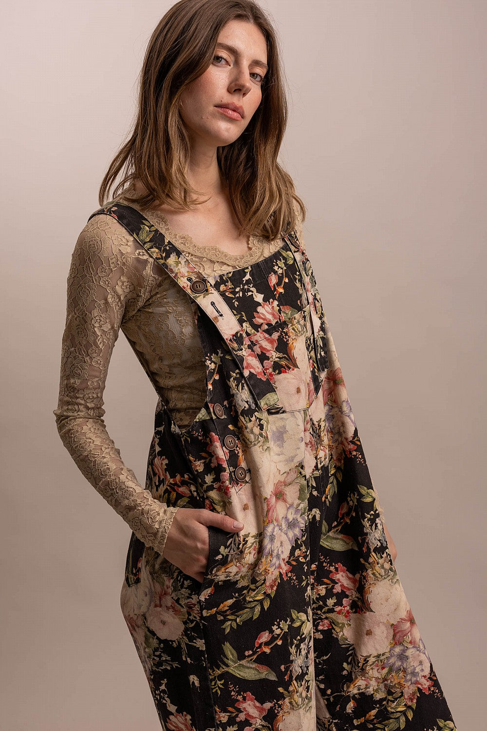 Romantic Floral Overalls