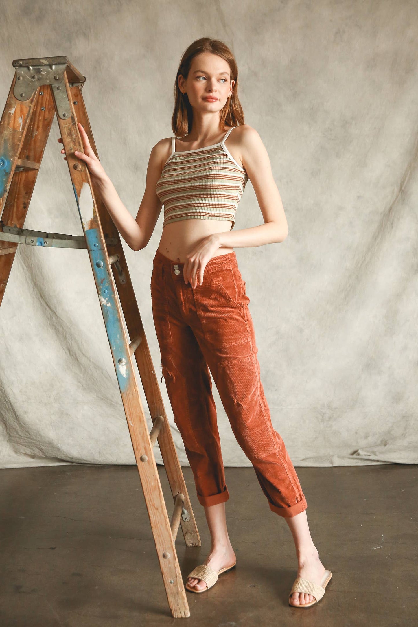 Striped Crop Cami