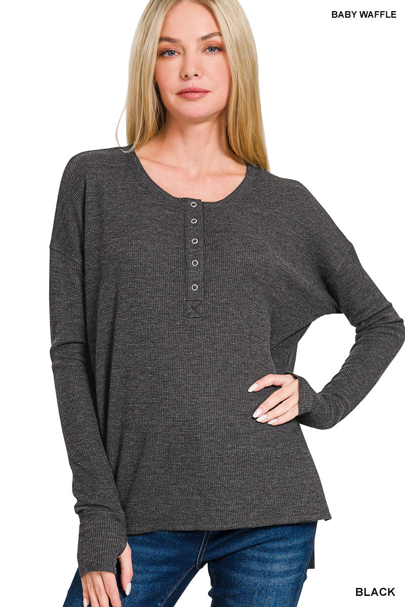 Brushed Hacci Henley