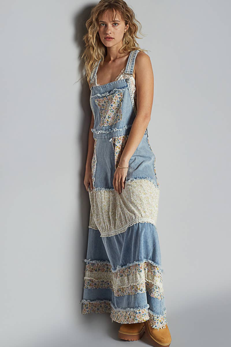 Pol: Denim Patch Jumper Dress