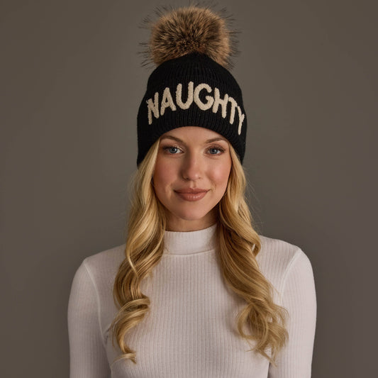 Black Naughty Pom Hat