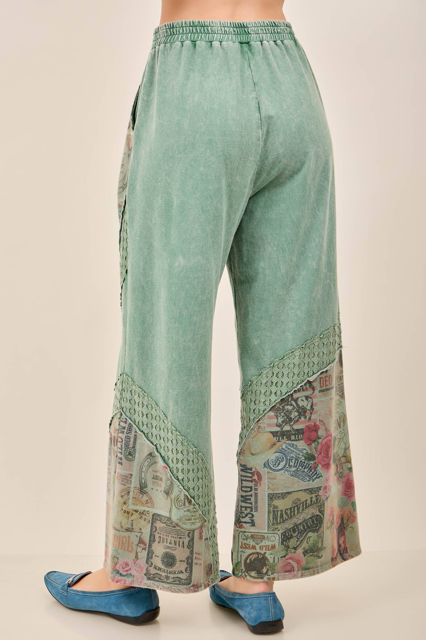 Vintage Collage Print Pants