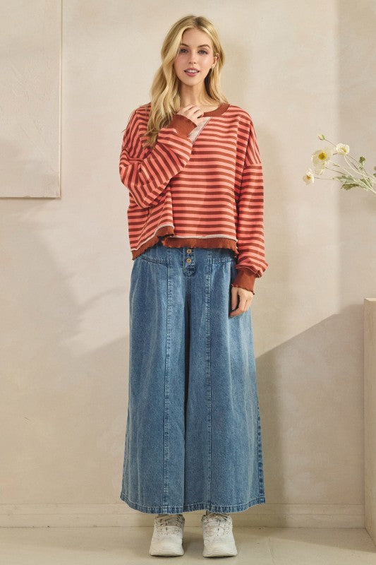 Striped Terry Pullover