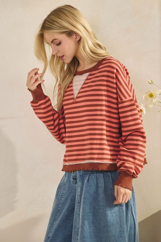 Striped Terry Pullover