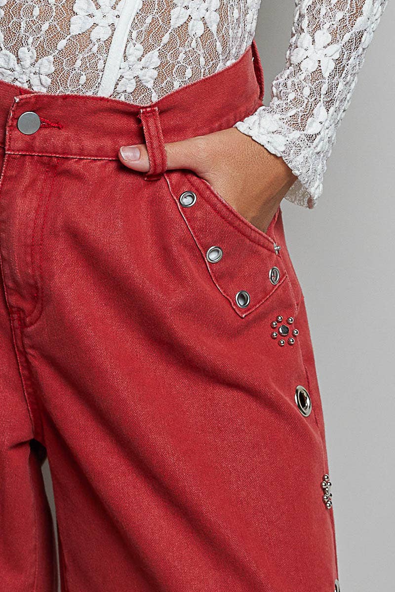Pol: Eyelet Studded Jeans
