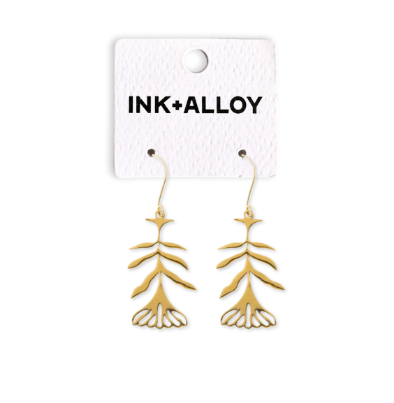 Botanical Leaf Drop Earrings