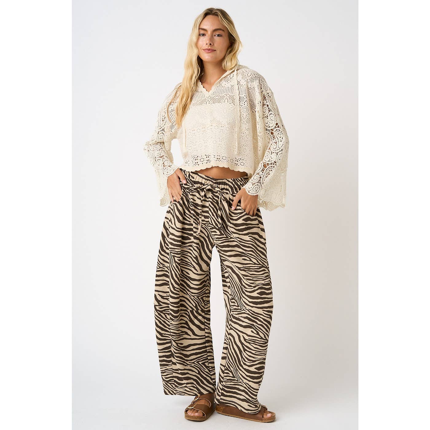 Zebra Barrel Pants