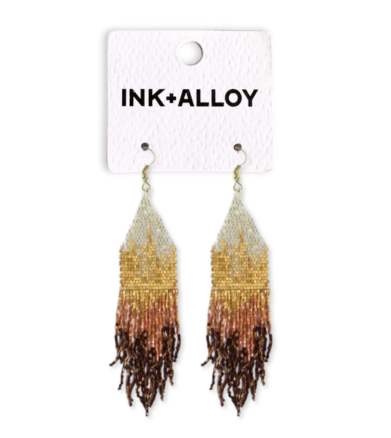 Ombre Metallic Beaded Earrings
