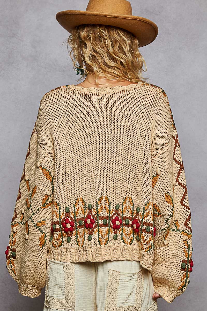 Pol: Aztec Flower Sweater
