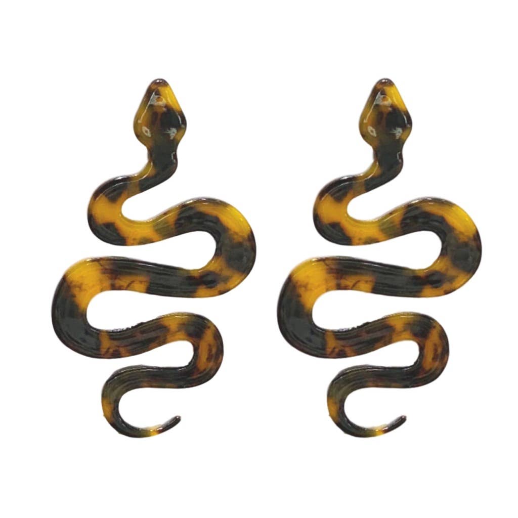 Brown Tortoise Snake Earrings