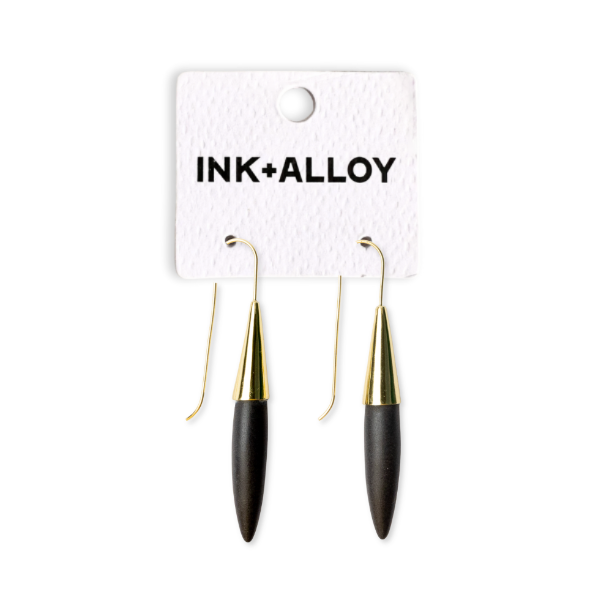 Ceramic Spike Earring Black