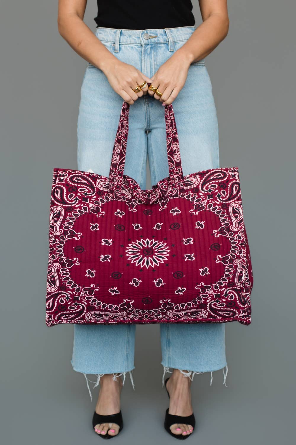 Burgundy Bandana Tote