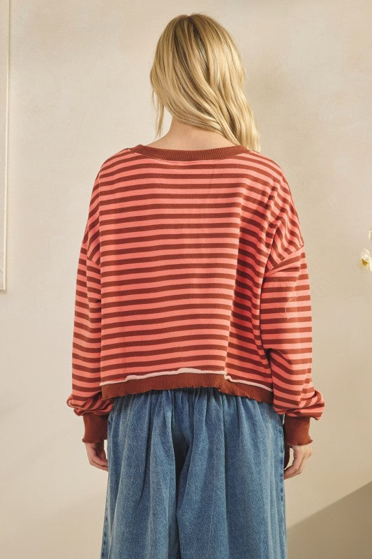 Striped Terry Pullover
