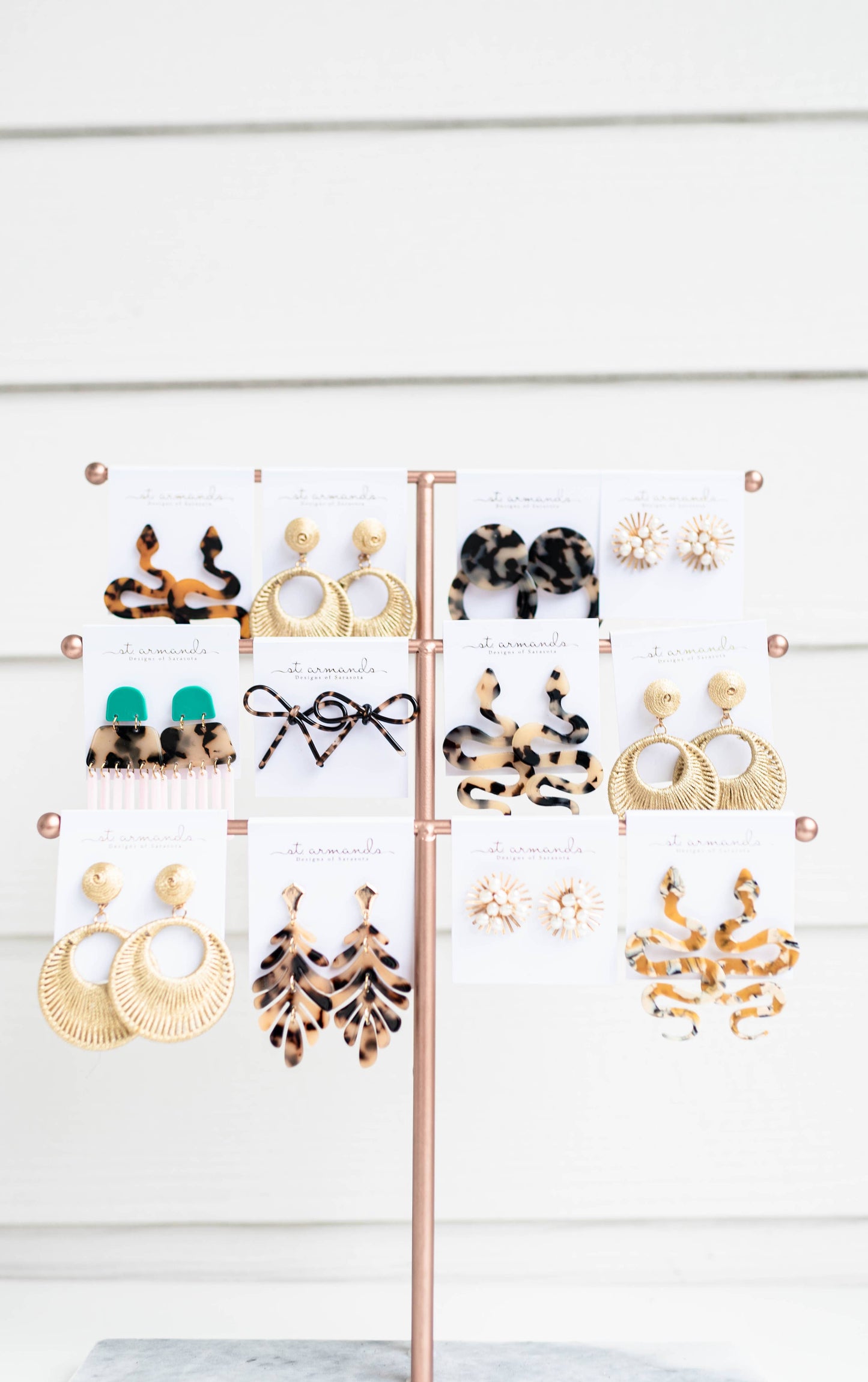 Blonde Tortoise Snake Earrings