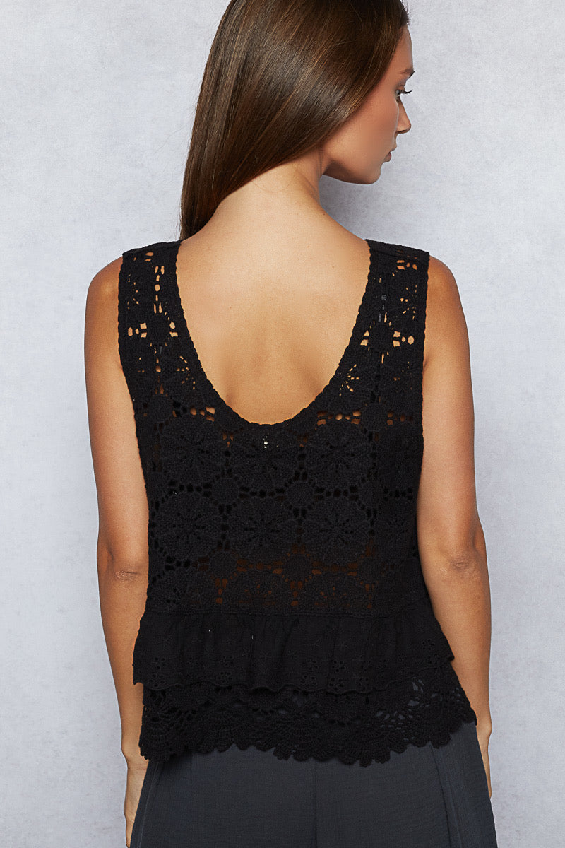 POL Lace Crochet Tank