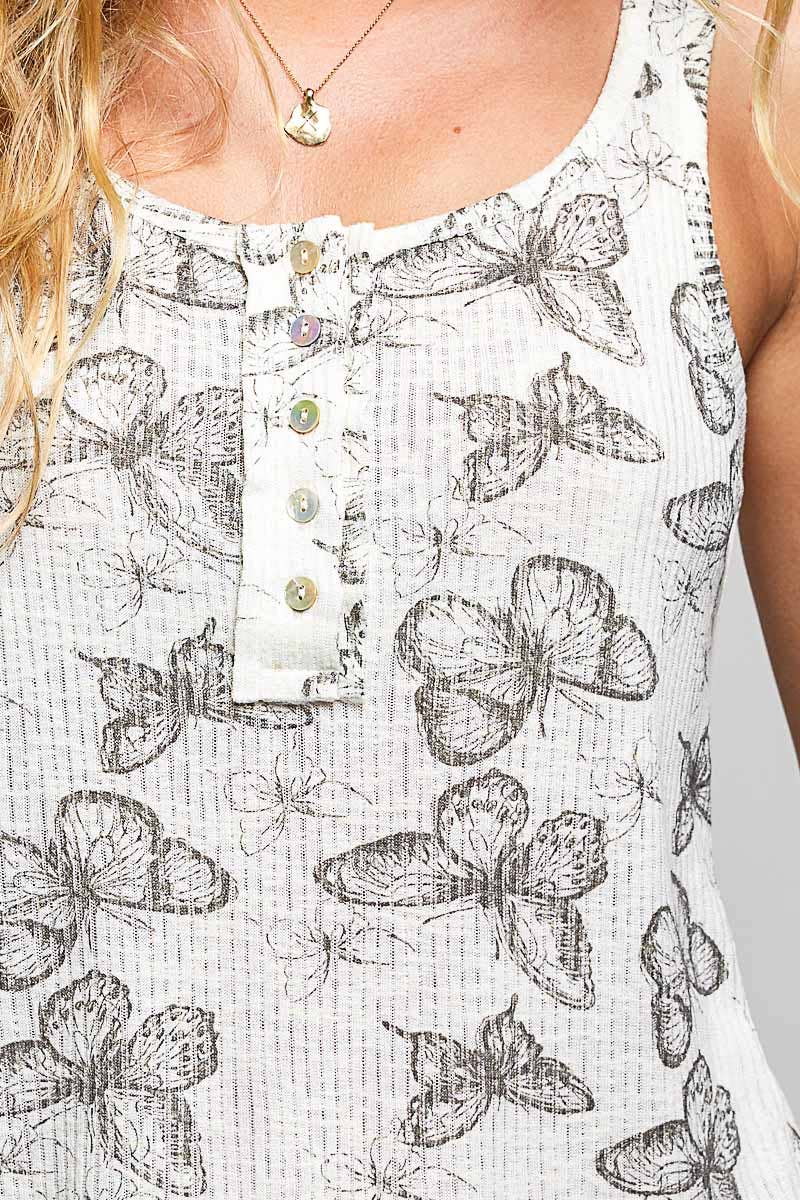 Pol: Butterfly Print Tank