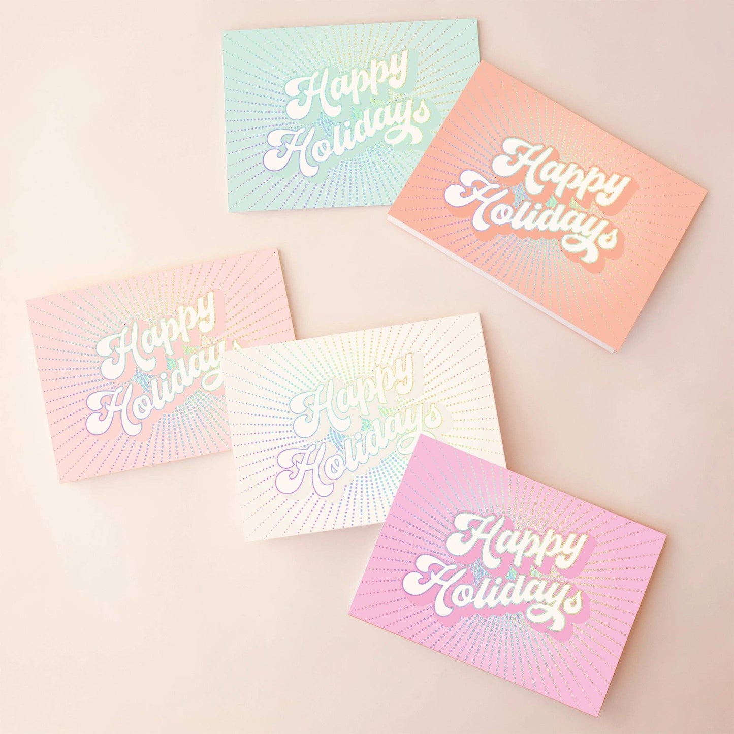 Happy Holidays Pack of 5 | Holographic Foil