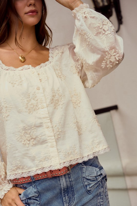 Lace Trimmed Blouse