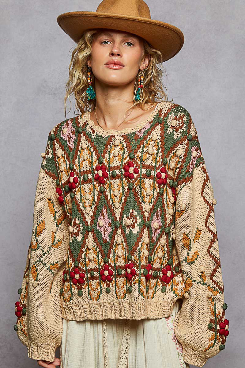 Pol: Aztec Flower Sweater