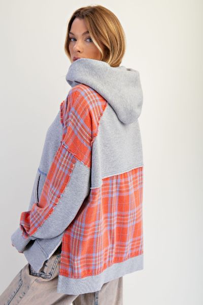 Plaid Mix Hoodie