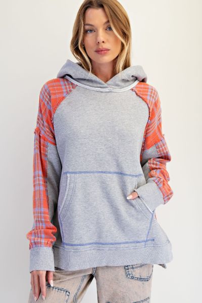 Plaid Mix Hoodie