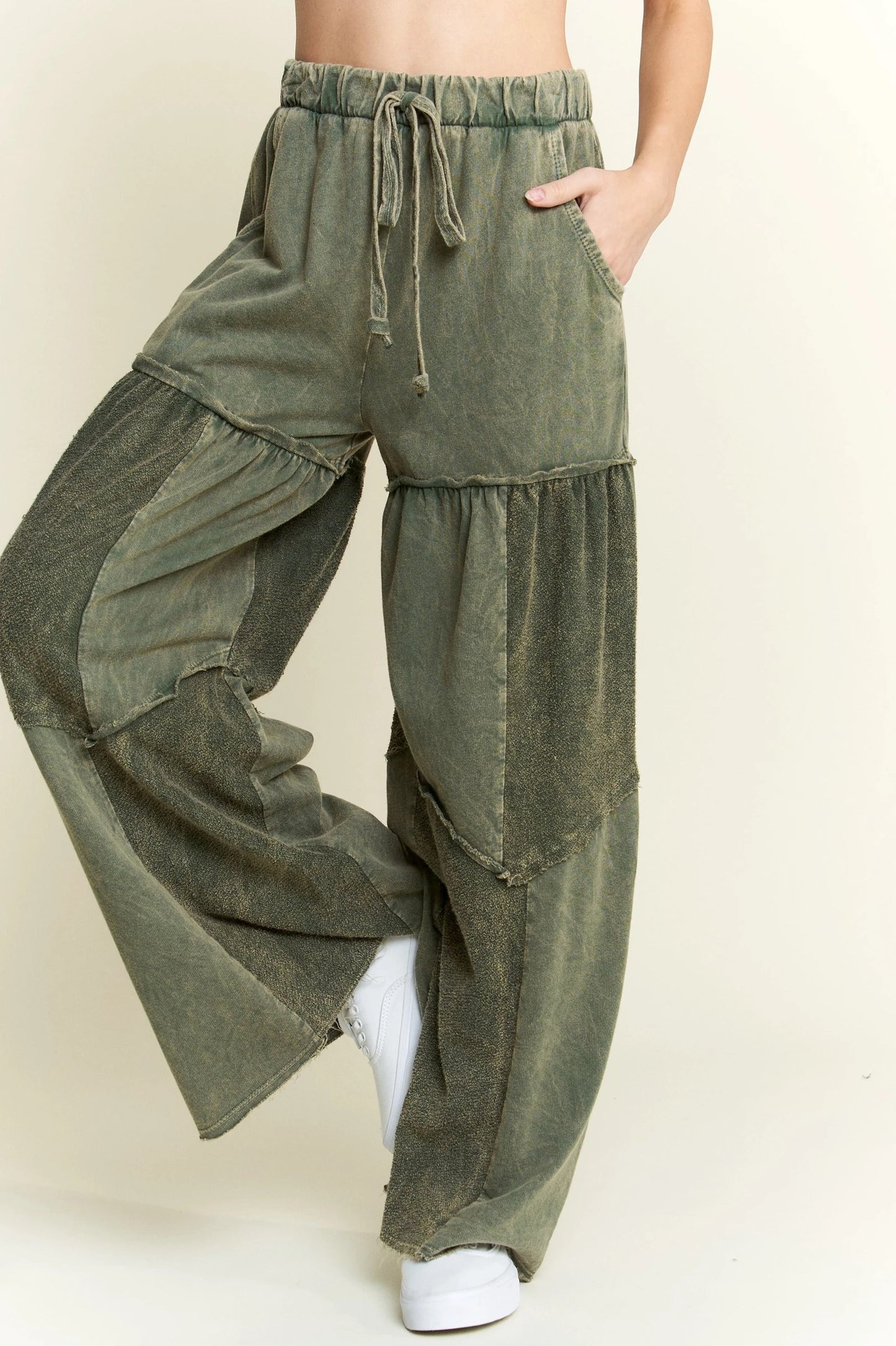 Chevron Terry Knit Pants