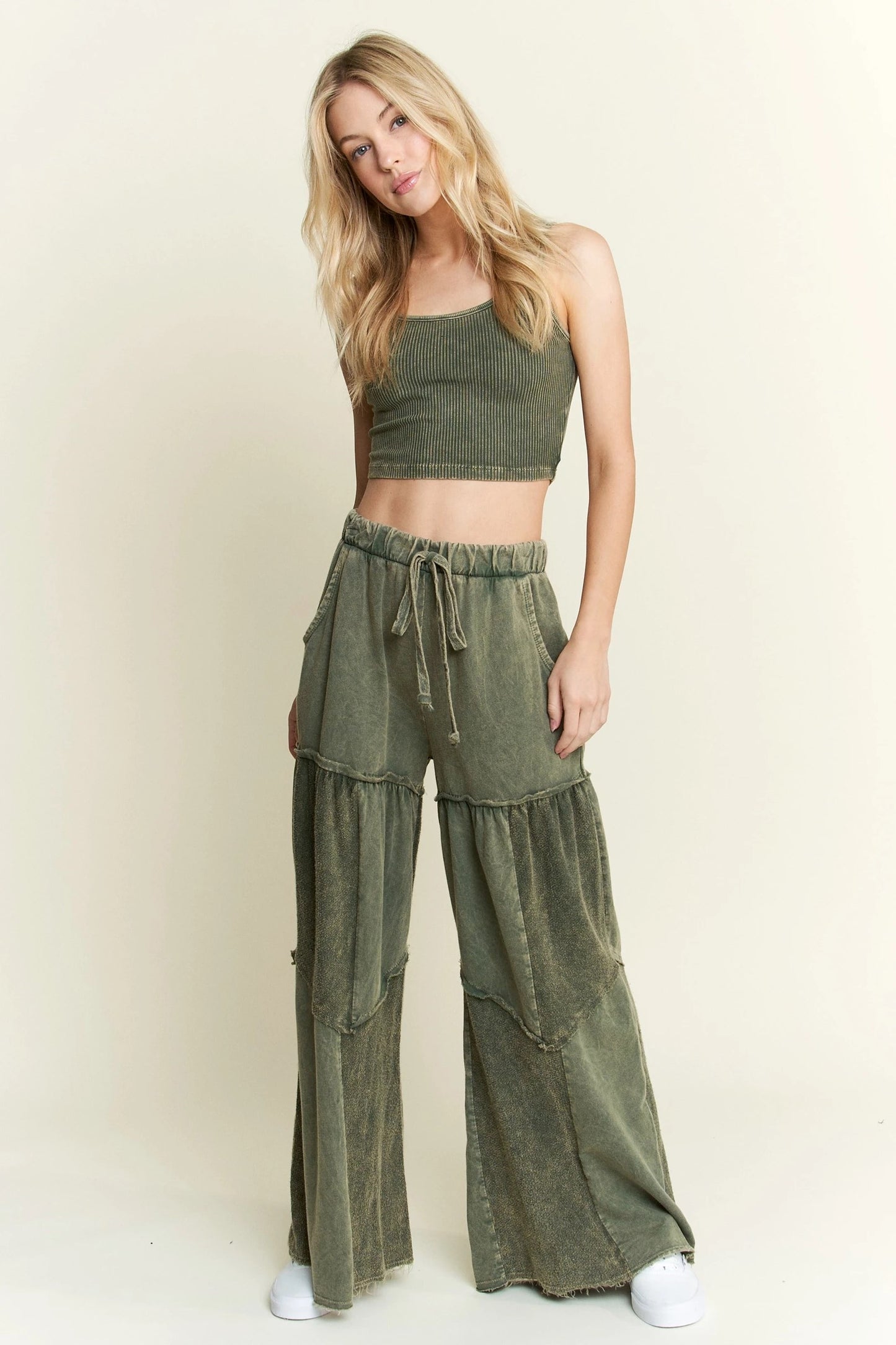 Chevron Terry Knit Pants