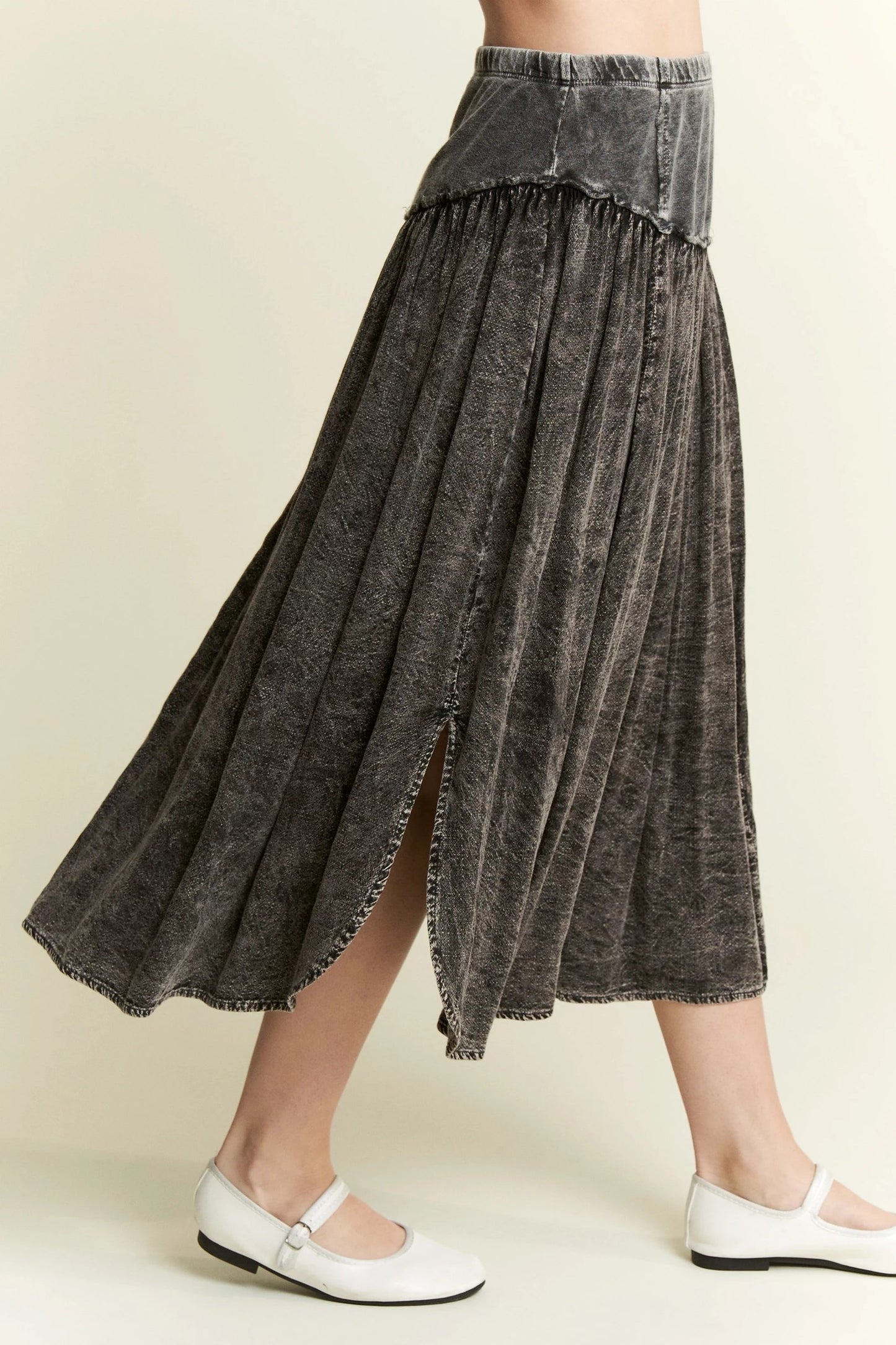 Washed Midi Skirt