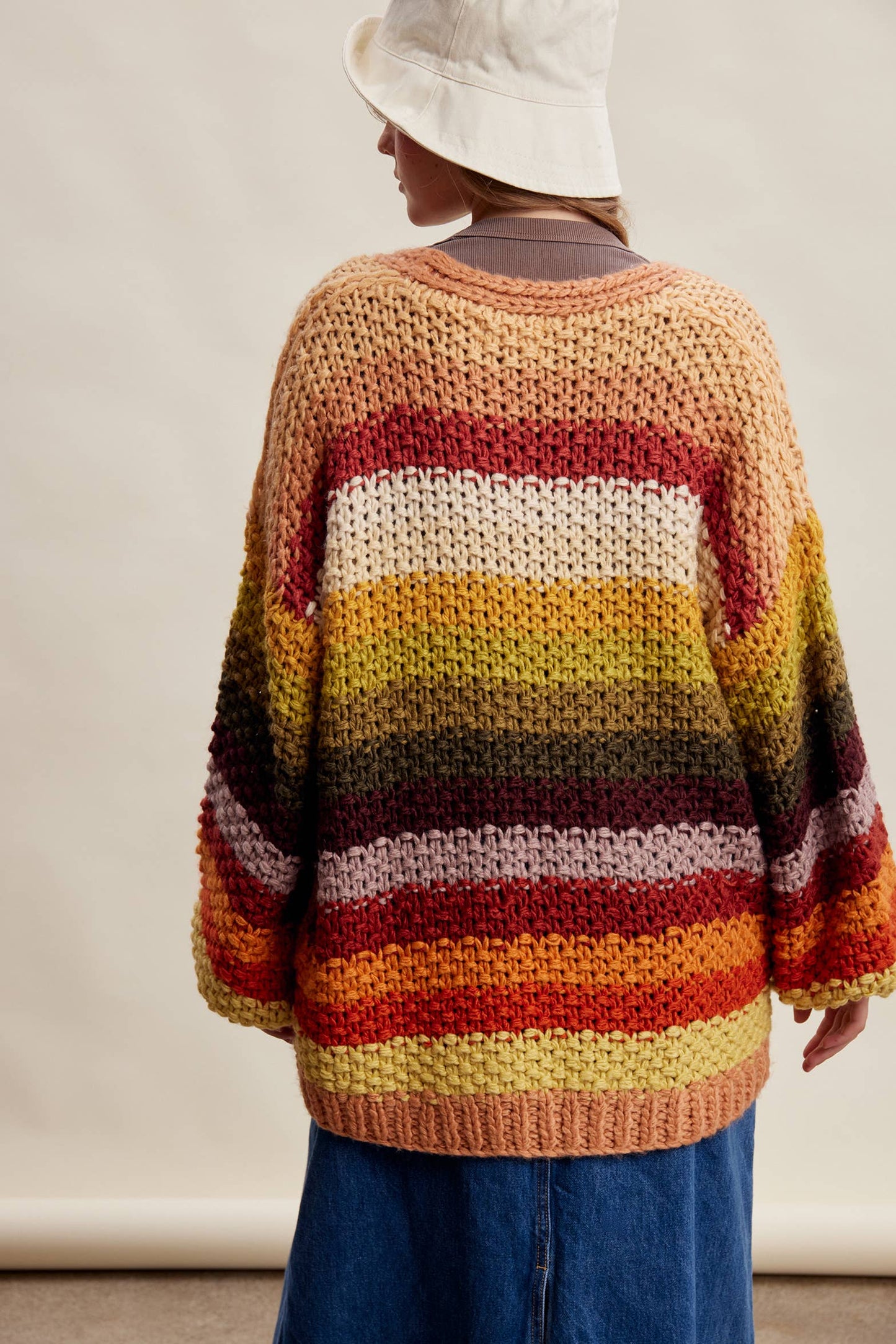 Rainbow Hand Crochet Cardi