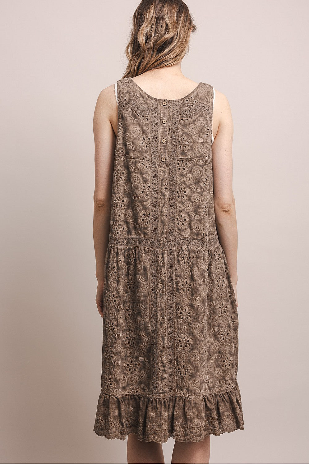 Back Button Lace Dress