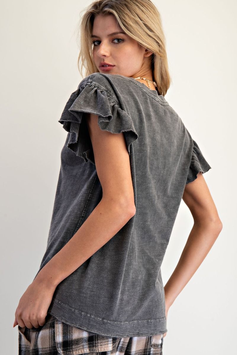 Slub Ruffle Tee