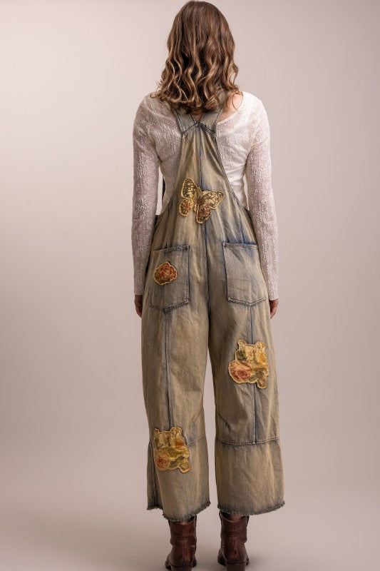 Whimsical Patch Overalls