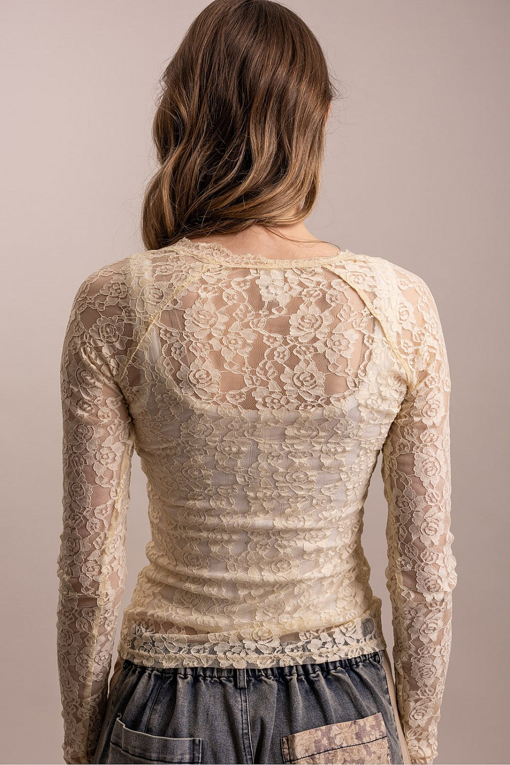 V-Neck Lace Top