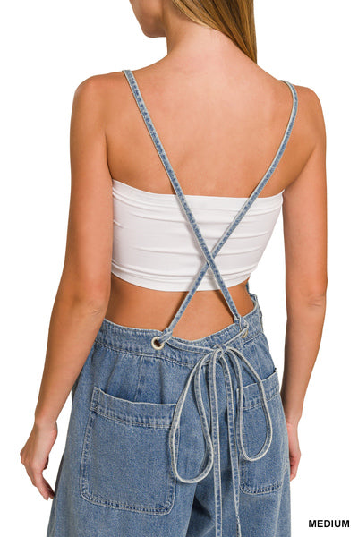 Washed Wide Leg Overalls