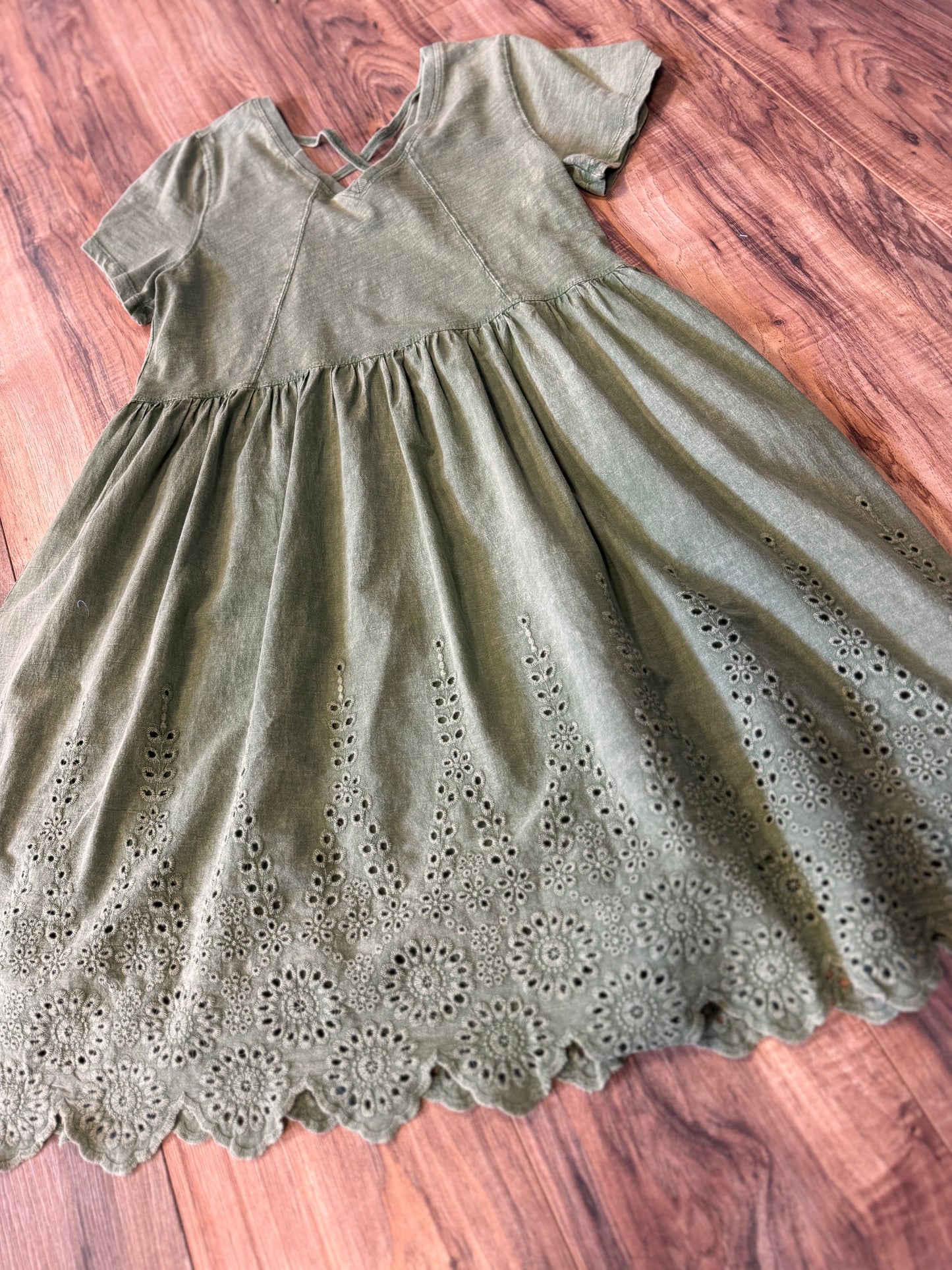 Eyelet Cotton Slub Dress
