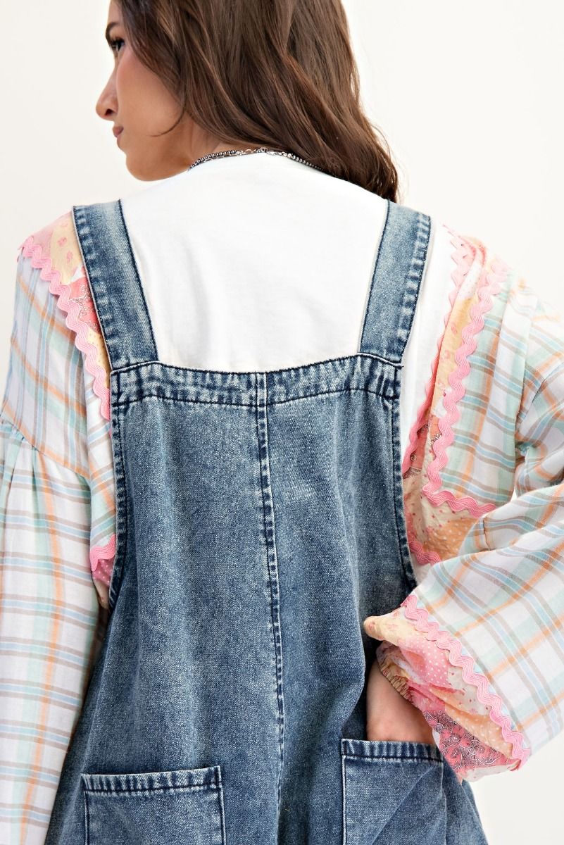 Fiona Flower Patched Overalls