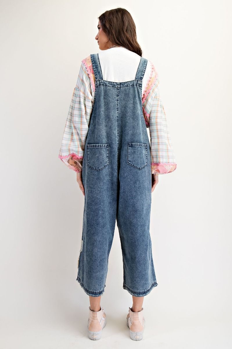 Fiona Flower Patched Overalls