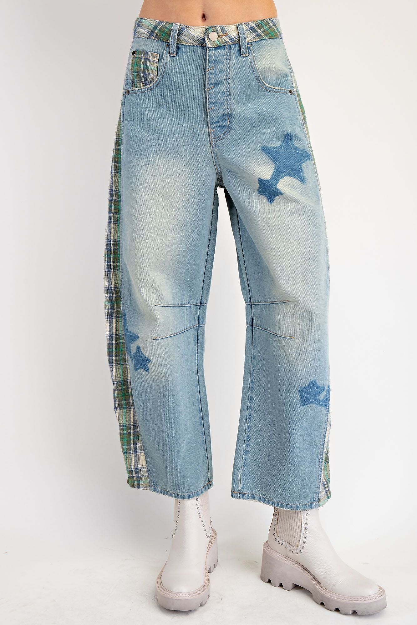 Plaid Mix Star Denim