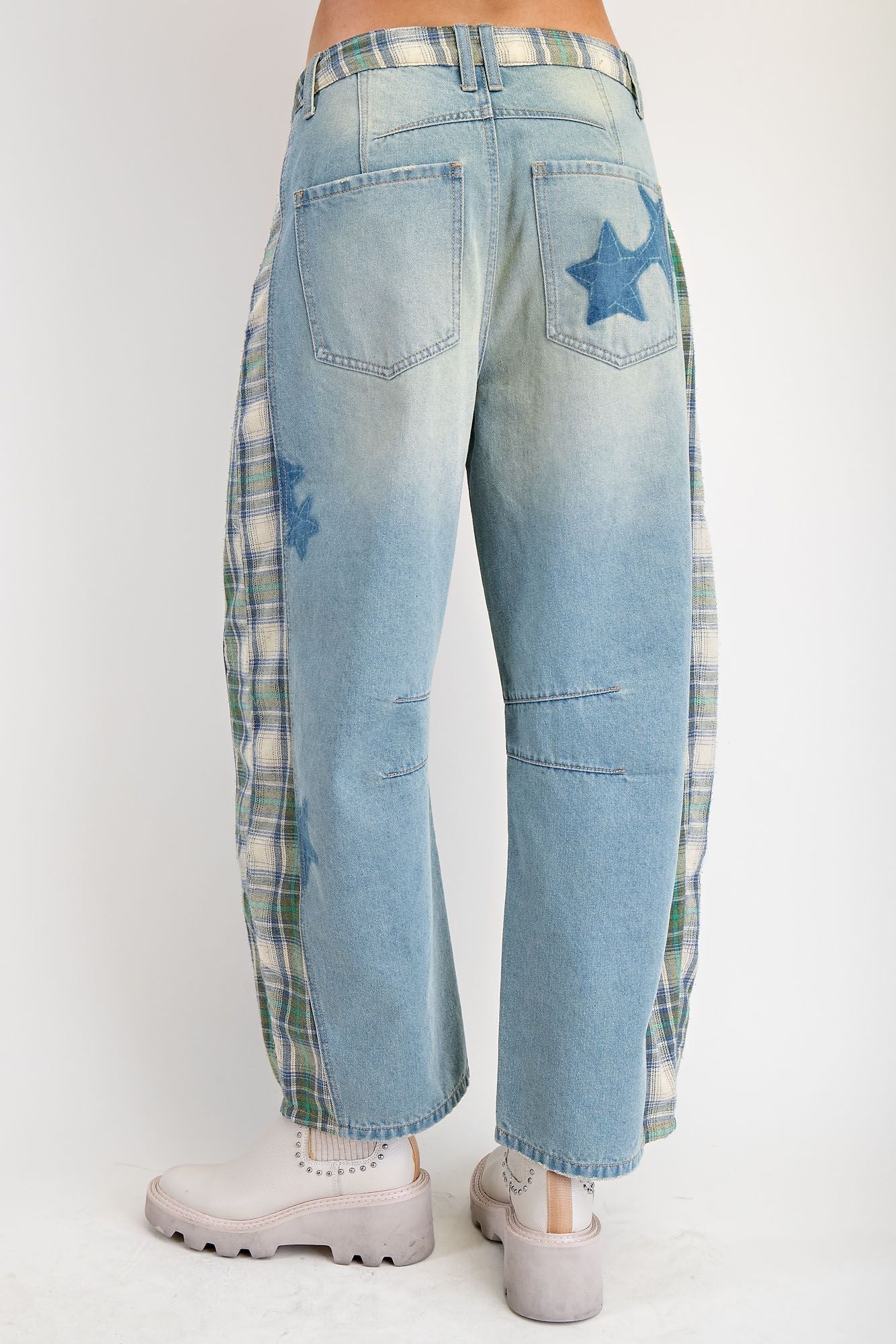Plaid Mix Star Denim