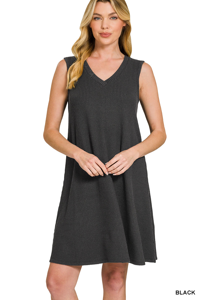 grey ribbed mini dress Ribbed Mini Dress Mocha / L