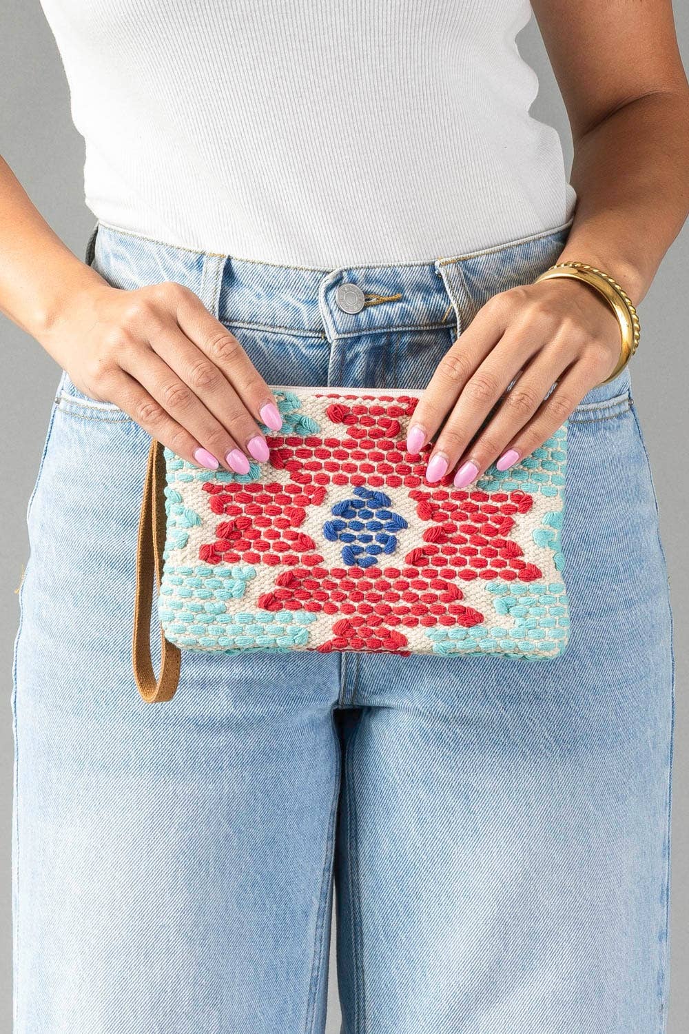 Red Aztec Wristlet