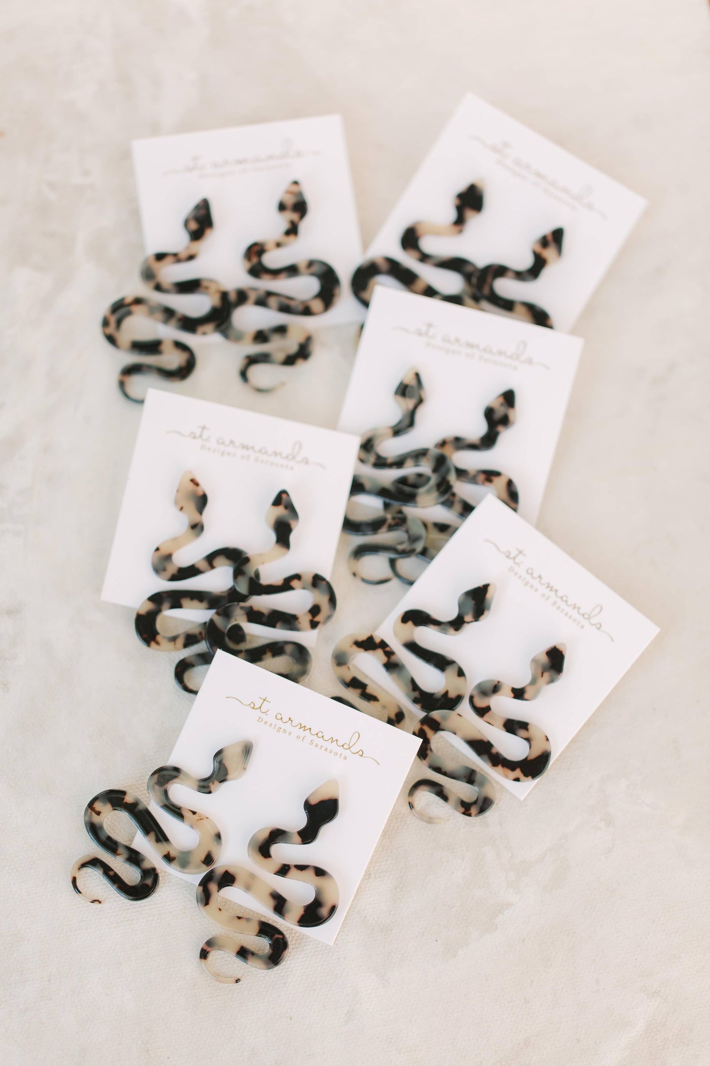 Blonde Tortoise Snake Earrings