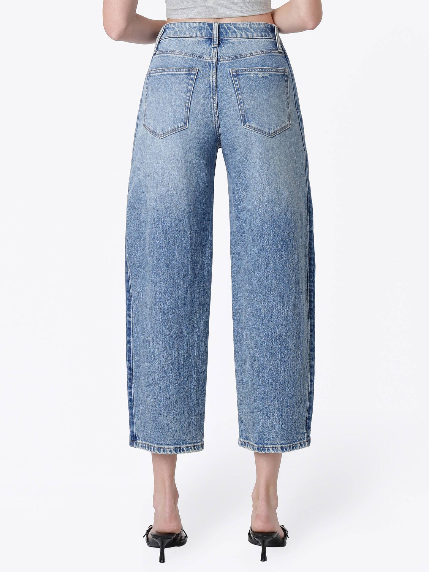 Side Stripe Barrel Jeans