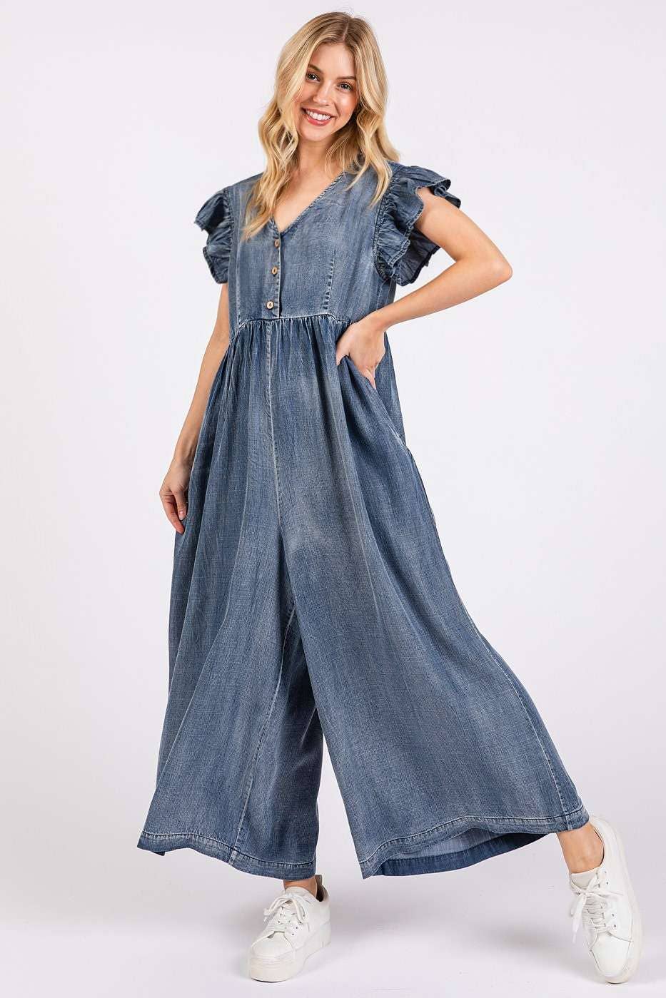 Ruffle Sleeve Jumpsuit