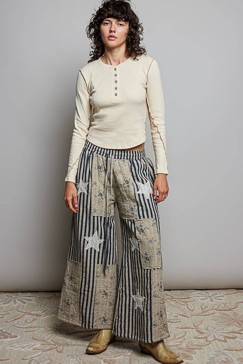 Pol: Striped Star Quilted Pants