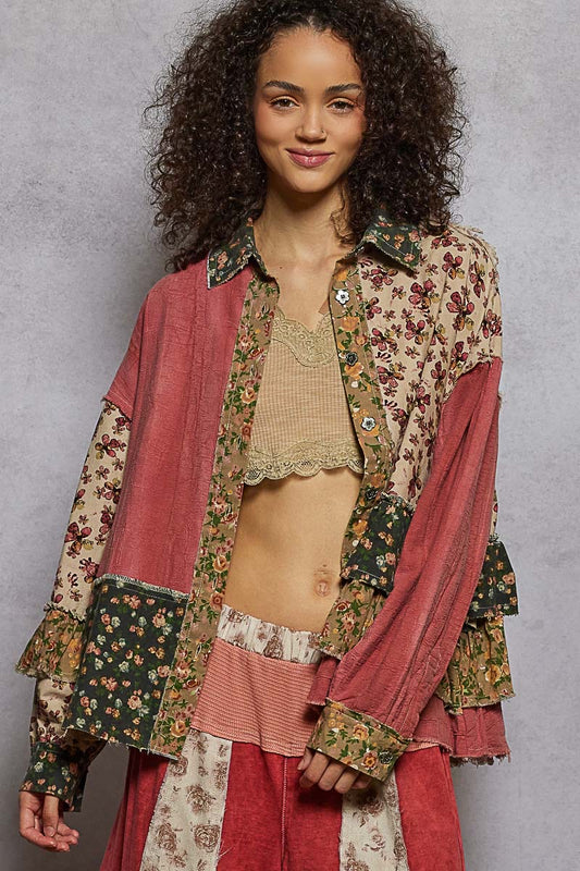 Pol: Raspberry Ruffle Shacket