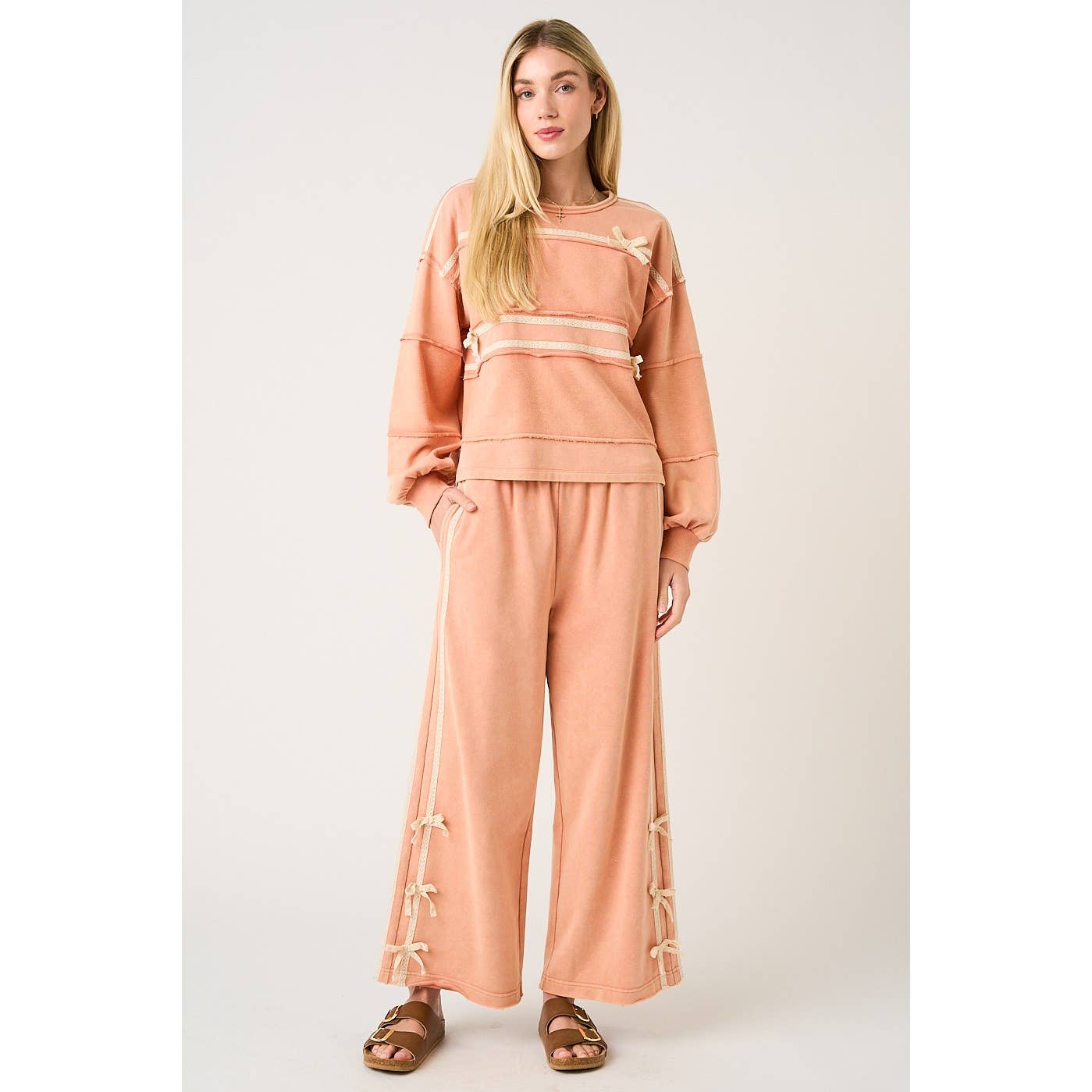 Side Stripe Bow Pants